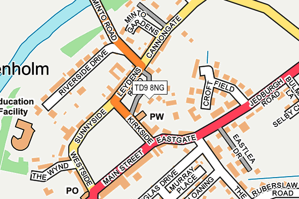 TD9 8NG map - OS OpenMap – Local (Ordnance Survey)