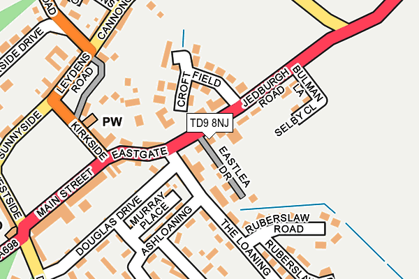 TD9 8NJ map - OS OpenMap – Local (Ordnance Survey)