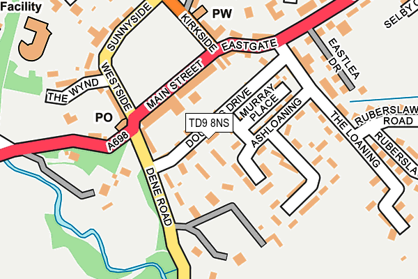 TD9 8NS map - OS OpenMap – Local (Ordnance Survey)
