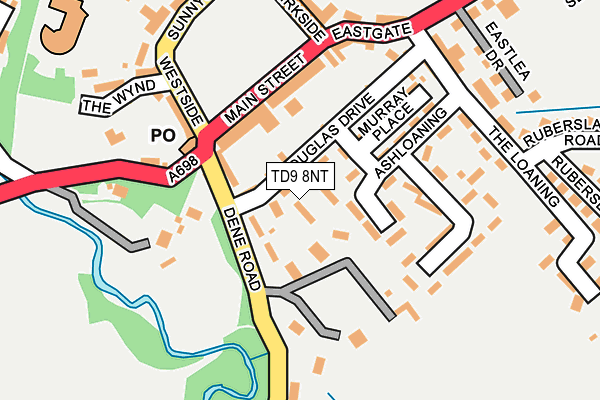 TD9 8NT map - OS OpenMap – Local (Ordnance Survey)