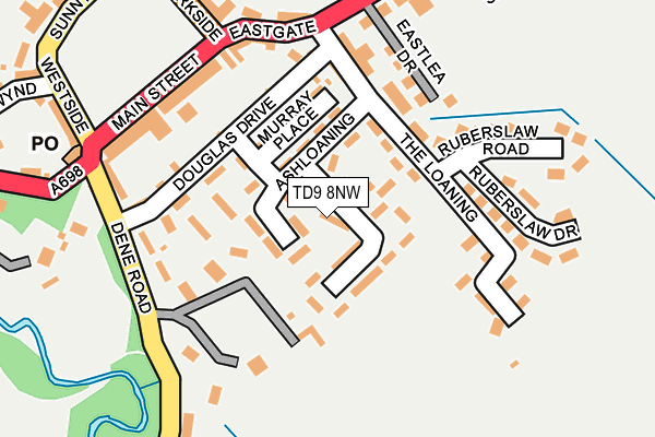 TD9 8NW map - OS OpenMap – Local (Ordnance Survey)