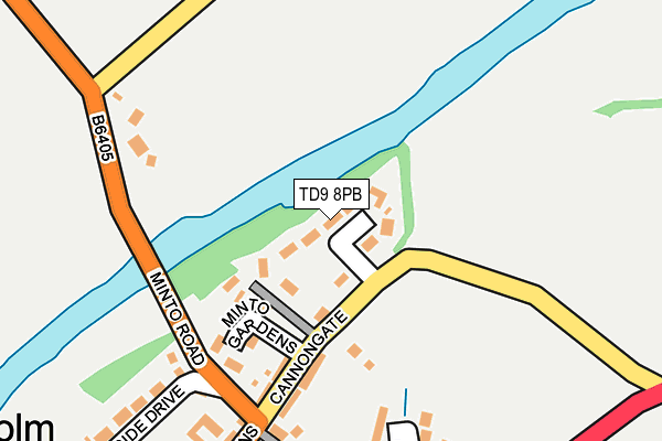 TD9 8PB map - OS OpenMap – Local (Ordnance Survey)