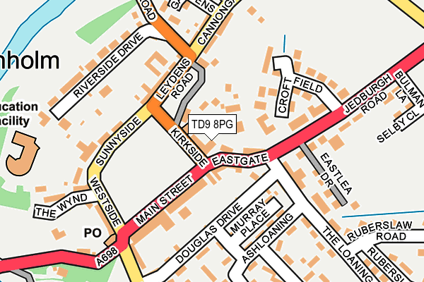 TD9 8PG map - OS OpenMap – Local (Ordnance Survey)