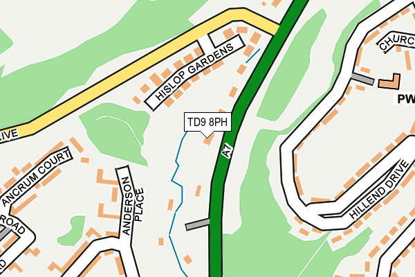 TD9 8PH map - OS OpenMap – Local (Ordnance Survey)