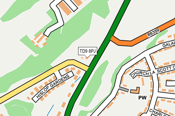 TD9 8PJ map - OS OpenMap – Local (Ordnance Survey)