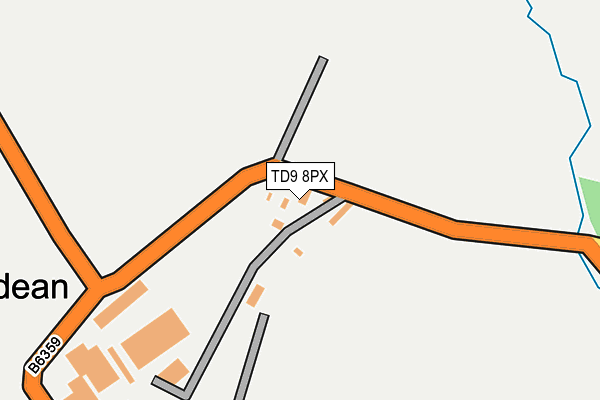 TD9 8PX map - OS OpenMap – Local (Ordnance Survey)