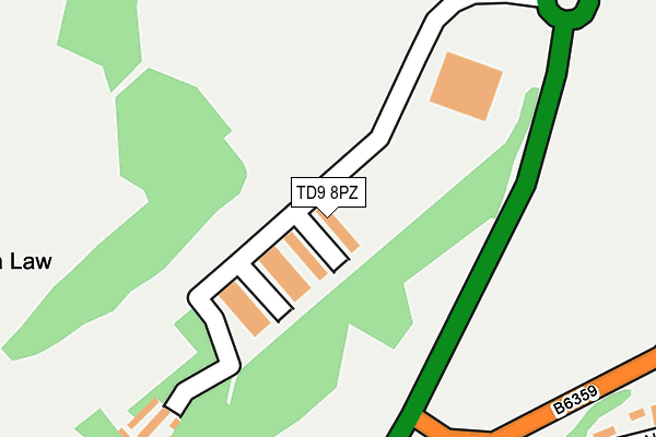 TD9 8PZ map - OS OpenMap – Local (Ordnance Survey)