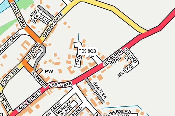 TD9 8QB map - OS OpenMap – Local (Ordnance Survey)