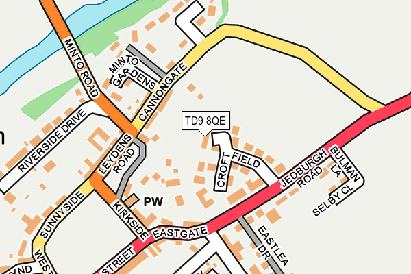 TD9 8QE map - OS OpenMap – Local (Ordnance Survey)