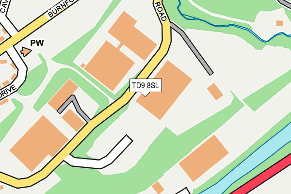 TD9 8SL map - OS OpenMap – Local (Ordnance Survey)