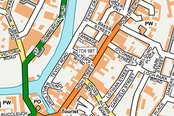 TD9 9BT map - OS OpenMap – Local (Ordnance Survey)