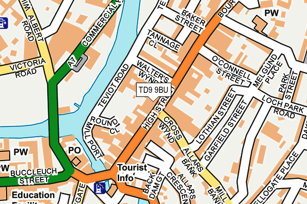 TD9 9BU map - OS OpenMap – Local (Ordnance Survey)
