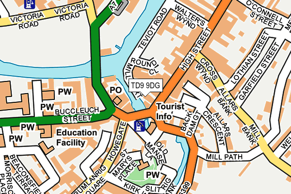 TD9 9DG map - OS OpenMap – Local (Ordnance Survey)