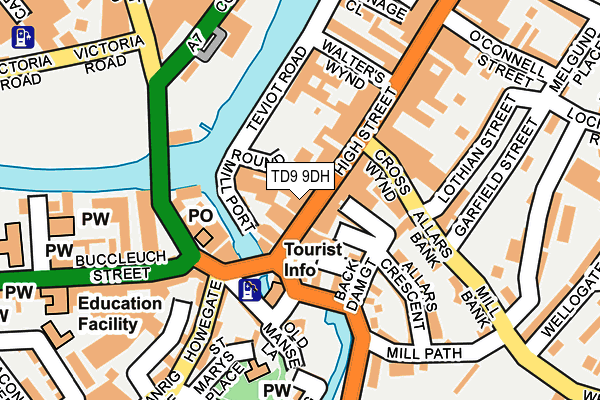 TD9 9DH map - OS OpenMap – Local (Ordnance Survey)