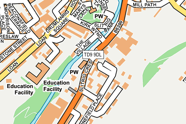 TD9 9DL map - OS OpenMap – Local (Ordnance Survey)