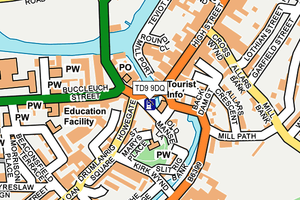 TD9 9DQ map - OS OpenMap – Local (Ordnance Survey)
