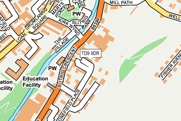 TD9 9DR map - OS OpenMap – Local (Ordnance Survey)