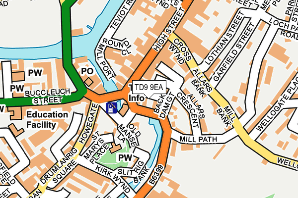 TD9 9EA map - OS OpenMap – Local (Ordnance Survey)