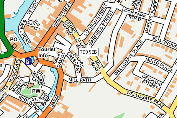 TD9 9EB map - OS OpenMap – Local (Ordnance Survey)