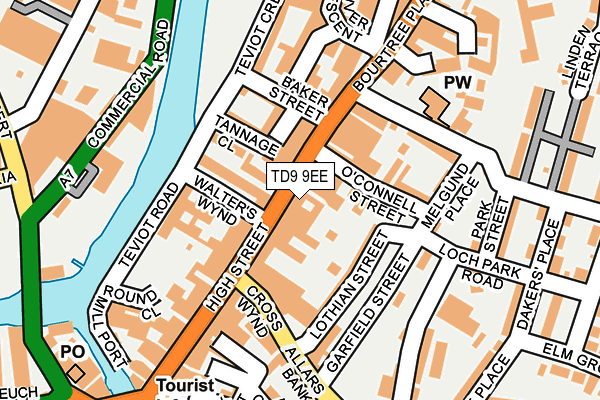 TD9 9EE map - OS OpenMap – Local (Ordnance Survey)