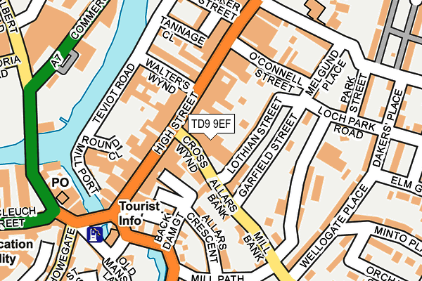 TD9 9EF map - OS OpenMap – Local (Ordnance Survey)