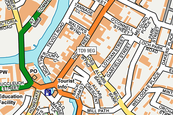 TD9 9EG map - OS OpenMap – Local (Ordnance Survey)