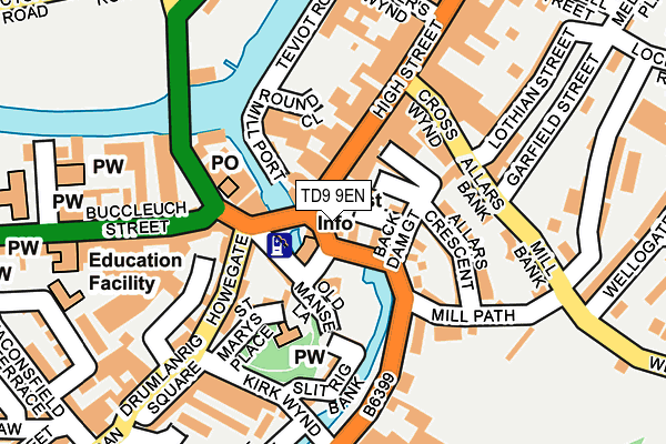 TD9 9EN map - OS OpenMap – Local (Ordnance Survey)