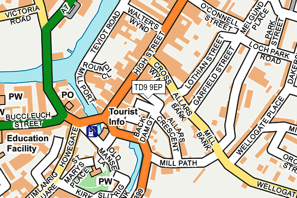 TD9 9EP map - OS OpenMap – Local (Ordnance Survey)
