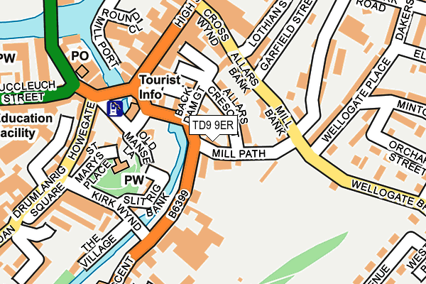 TD9 9ER map - OS OpenMap – Local (Ordnance Survey)