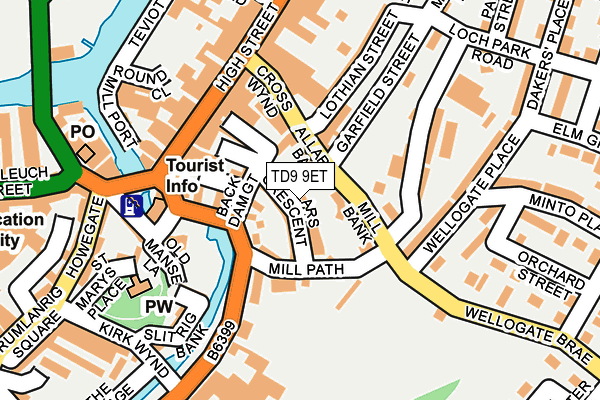 TD9 9ET map - OS OpenMap – Local (Ordnance Survey)