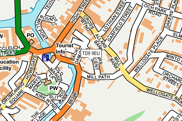 TD9 9EU map - OS OpenMap – Local (Ordnance Survey)