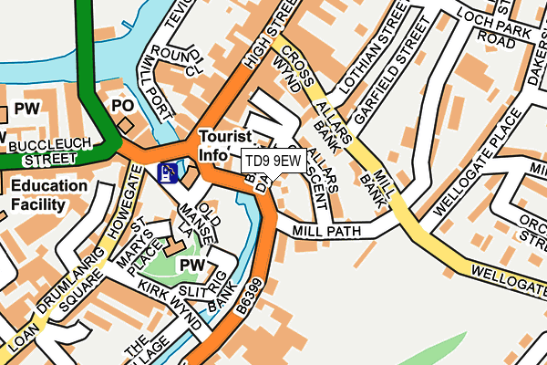 TD9 9EW map - OS OpenMap – Local (Ordnance Survey)