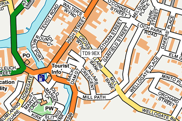 TD9 9EX map - OS OpenMap – Local (Ordnance Survey)