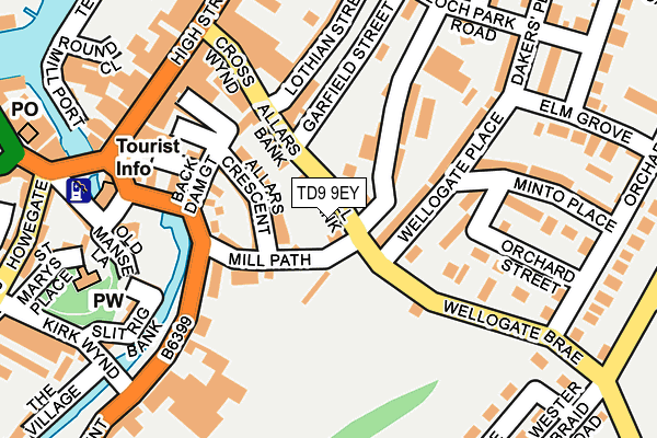 TD9 9EY map - OS OpenMap – Local (Ordnance Survey)