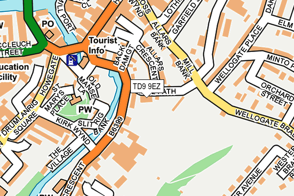 TD9 9EZ map - OS OpenMap – Local (Ordnance Survey)
