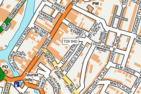 TD9 9HD map - OS OpenMap – Local (Ordnance Survey)