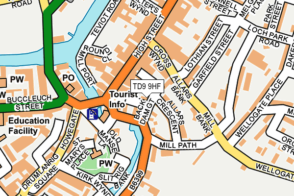 TD9 9HF map - OS OpenMap – Local (Ordnance Survey)