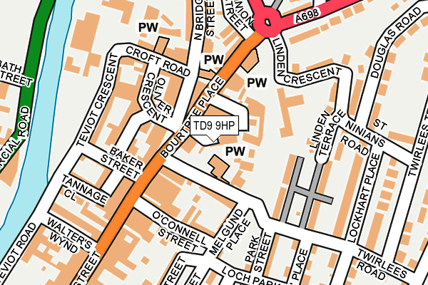TD9 9HP map - OS OpenMap – Local (Ordnance Survey)