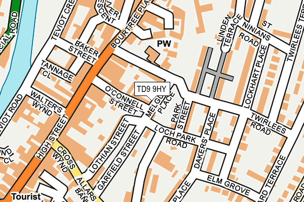TD9 9HY map - OS OpenMap – Local (Ordnance Survey)