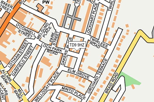 TD9 9HZ map - OS OpenMap – Local (Ordnance Survey)
