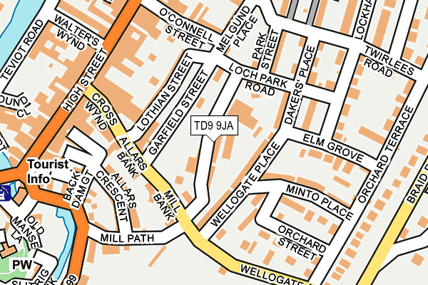TD9 9JA map - OS OpenMap – Local (Ordnance Survey)