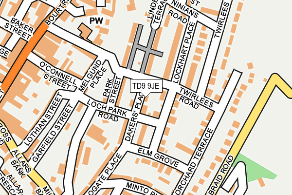 TD9 9JE map - OS OpenMap – Local (Ordnance Survey)