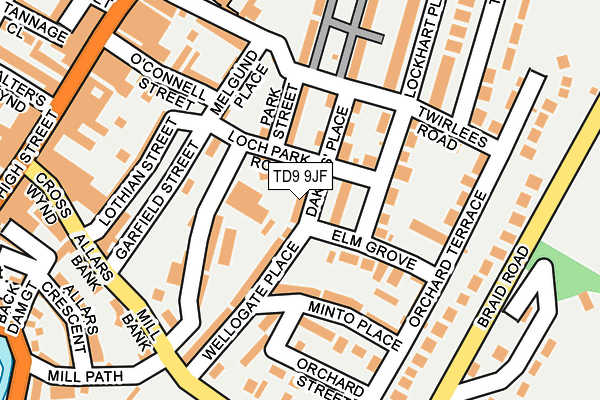 TD9 9JF map - OS OpenMap – Local (Ordnance Survey)