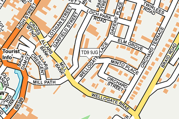 TD9 9JG map - OS OpenMap – Local (Ordnance Survey)