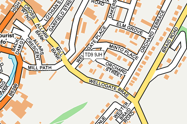 TD9 9JH map - OS OpenMap – Local (Ordnance Survey)