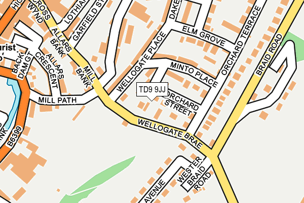 TD9 9JJ map - OS OpenMap – Local (Ordnance Survey)