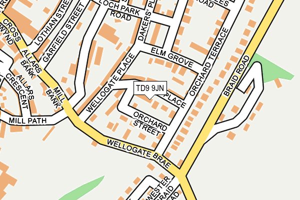 TD9 9JN map - OS OpenMap – Local (Ordnance Survey)