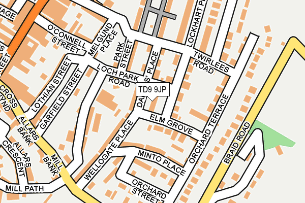 TD9 9JP map - OS OpenMap – Local (Ordnance Survey)