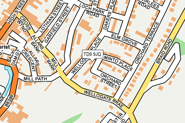 TD9 9JQ map - OS OpenMap – Local (Ordnance Survey)