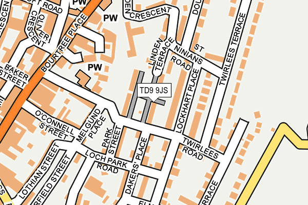 TD9 9JS map - OS OpenMap – Local (Ordnance Survey)